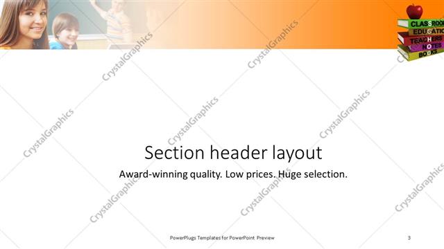 Section Header presentation slide layout