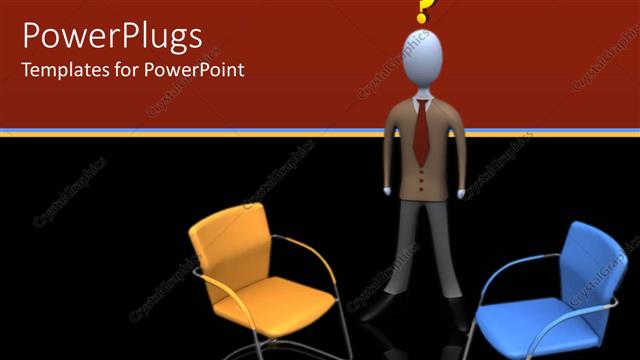  Presentation with chairs - A confused figure with two chairs in front