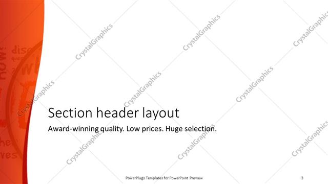 Section Header presentation slide layout