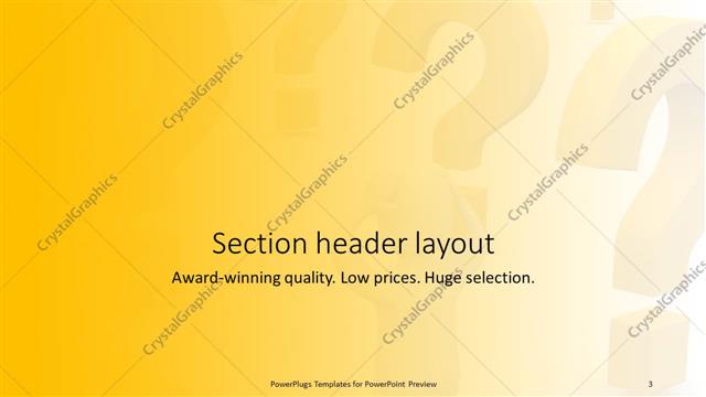 Section Header presentation slide layout