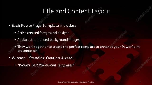 Title and Content presentation slide layout