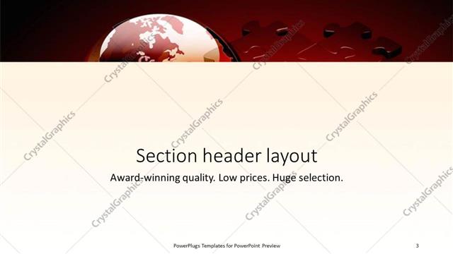 Section Header presentation slide layout