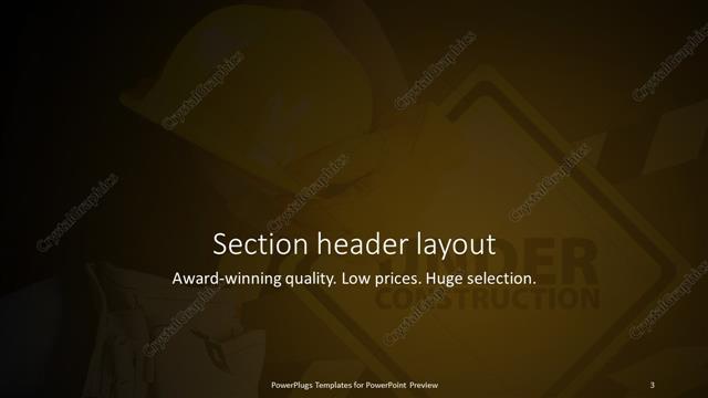 Section Header presentation slide layout