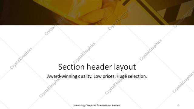Section Header presentation slide layout