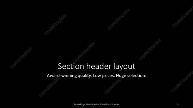 Section Header presentation slide layout