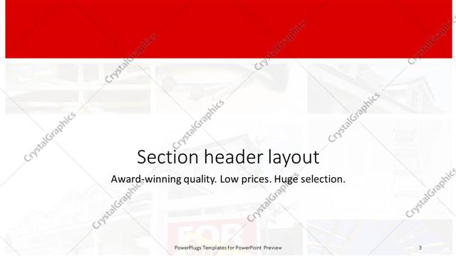 Section Header presentation slide layout