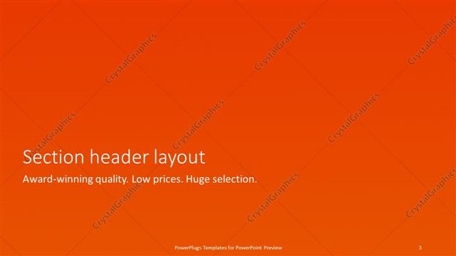 Section Header presentation slide layout