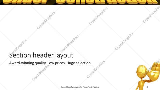 Section Header presentation slide layout