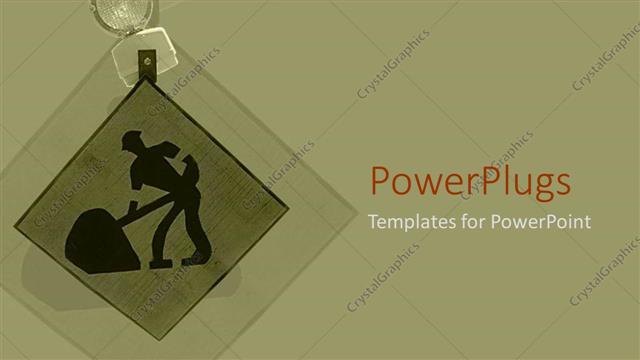  Presentation with construction - A construction worker with a light colored background