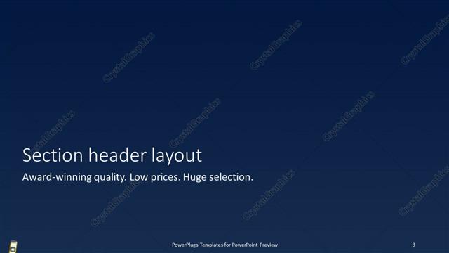 Section Header presentation slide layout