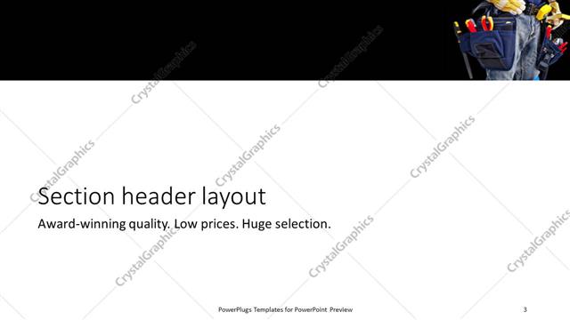 Section Header presentation slide layout