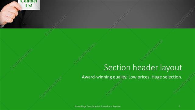 Section Header presentation slide layout