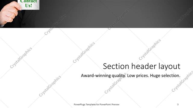 Section Header presentation slide layout