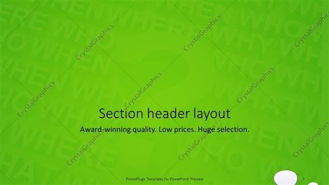 Section Header presentation slide layout