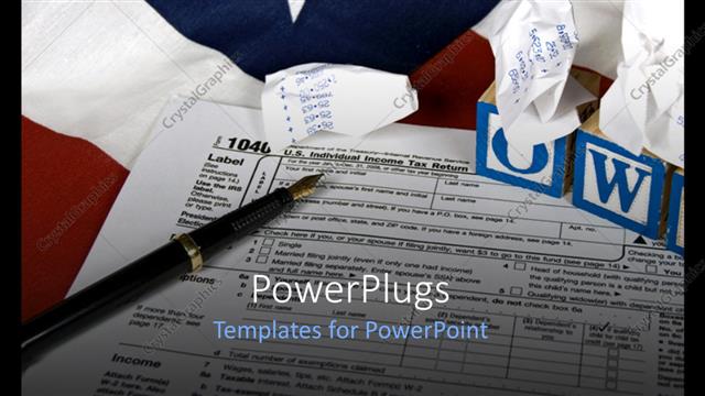  Presentation with tax - A contract with an American flag in background