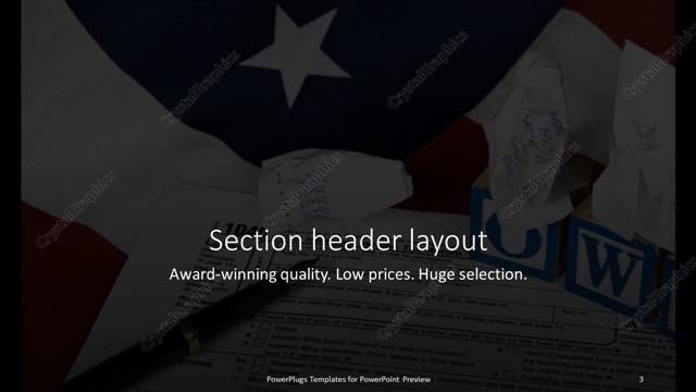 Section Header presentation slide layout