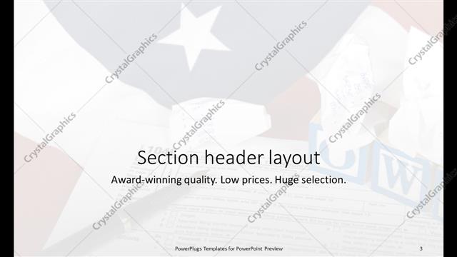 Section Header presentation slide layout