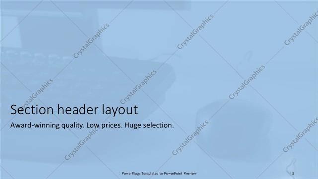 Section Header presentation slide layout