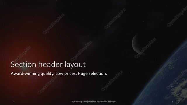Section Header presentation slide layout