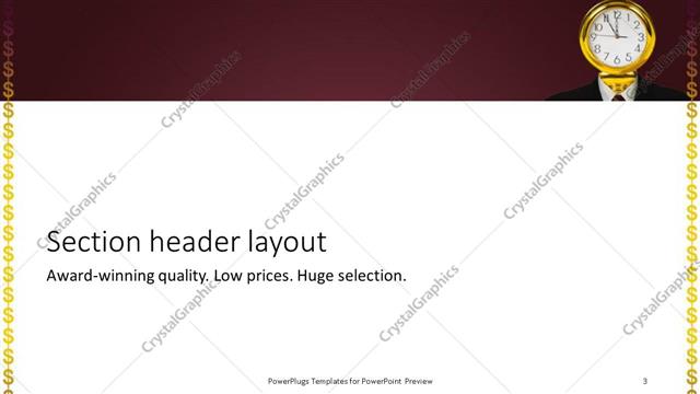 Section Header presentation slide layout