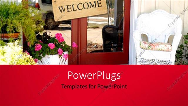  Presentation with welcome - A cottage home with the entry and a welcome note