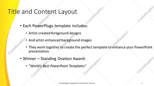 Title and Content presentation slide layout
