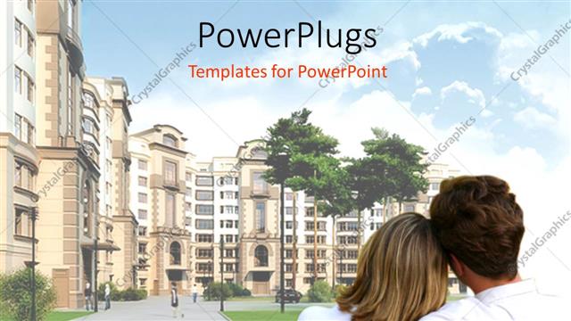  Presentation with buildings - A couple enjoying while looking towards buildings