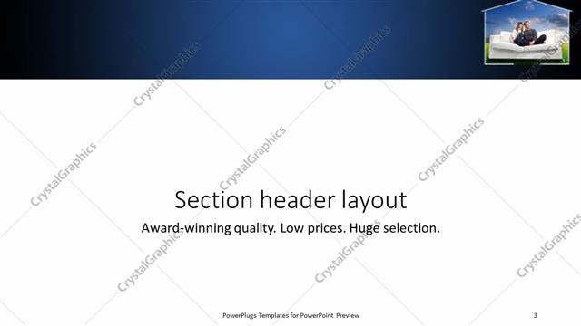 Section Header presentation slide layout