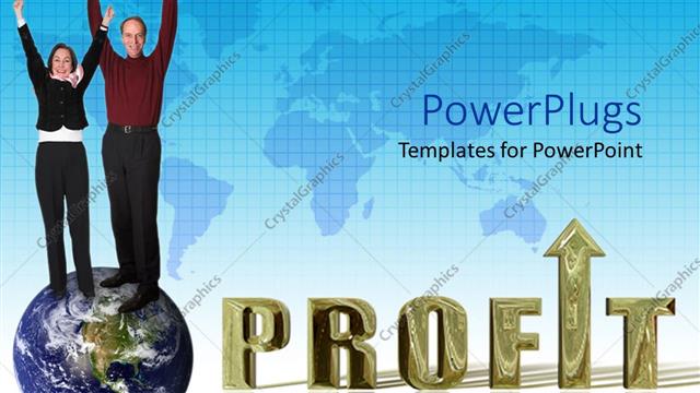  Presentation with profit - A couple with a globe and map in the background