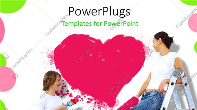  Presentation with couple - A couple painting their hosue together with a heart in background