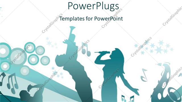  Presentation with music singing - A couple singing together with music signs in the background