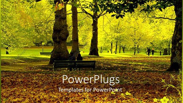  Presentation with couple - A couple sitting on the bench with greenery