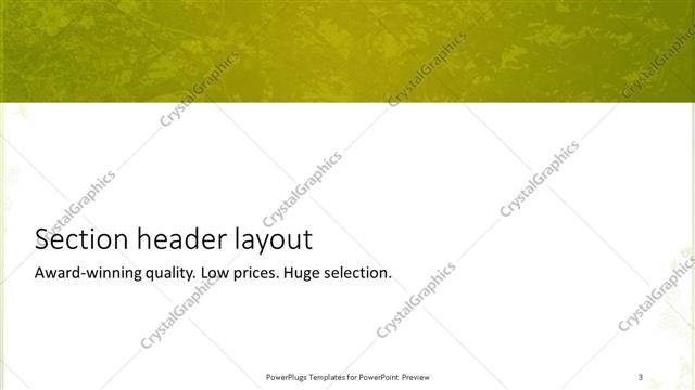 Section Header presentation slide layout