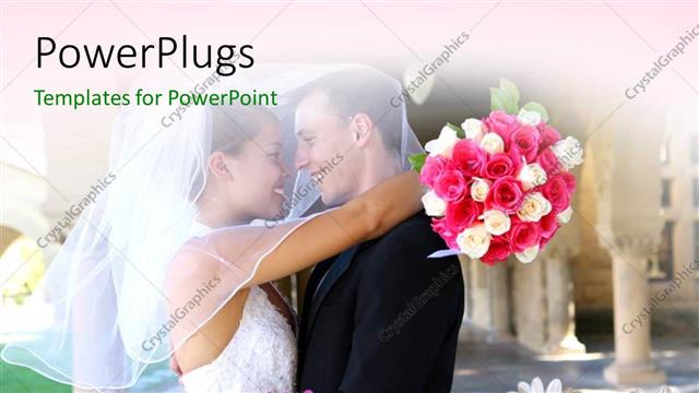  Presentation with wedding - A couple on their wedding day with a lot of flowers