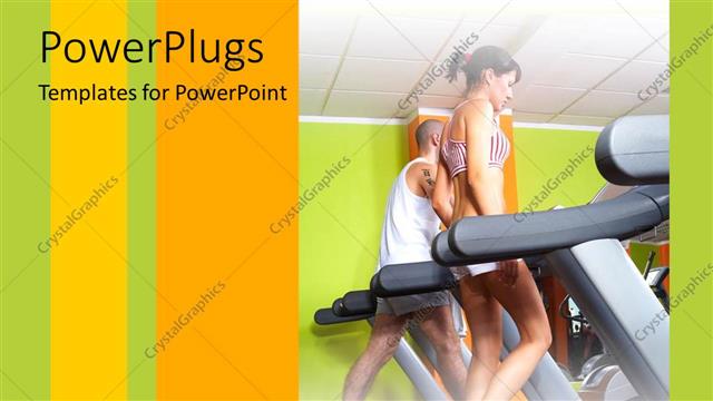  Presentation with gym - Couple working out for fitness in gym