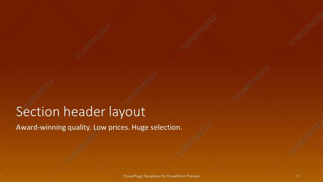 Section Header presentation slide layout