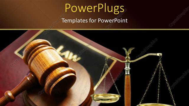  Presentation with law - Court gavel on top of a law book and balance