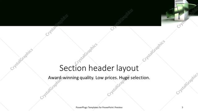 Section Header presentation slide layout