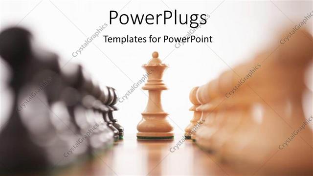  Presentation with chess - A cream colored chess piece standing distinctively among others