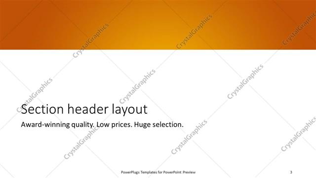 Section Header presentation slide layout