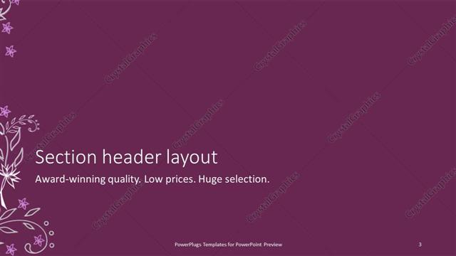 Section Header presentation slide layout