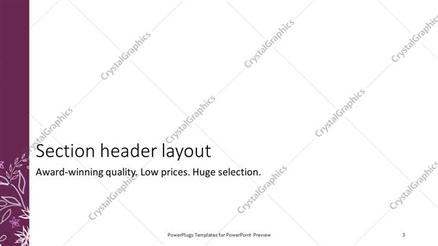 Section Header presentation slide layout