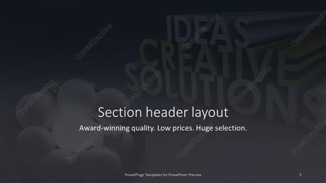 Section Header presentation slide layout