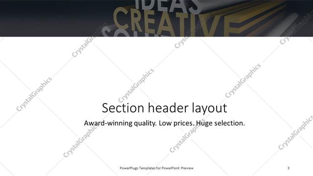 Section Header presentation slide layout