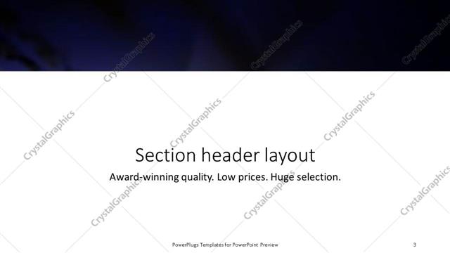 Section Header presentation slide layout