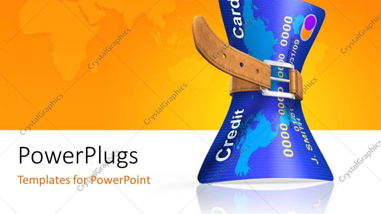 Featuring a Credit Card Being Squeezed with Yellowish Background