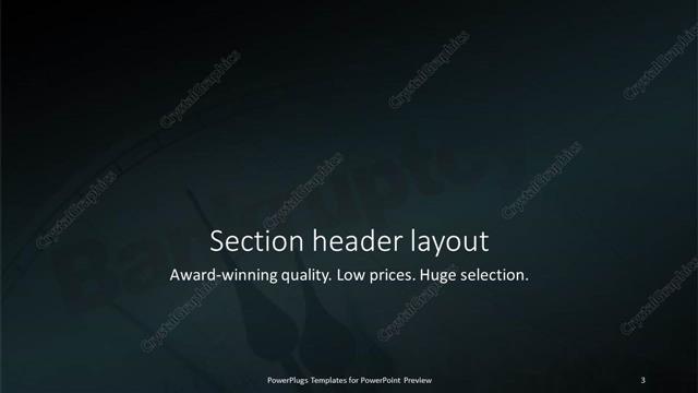 Section Header presentation slide layout