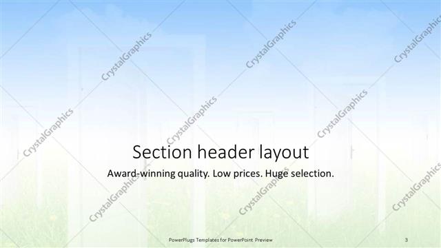 Section Header presentation slide layout