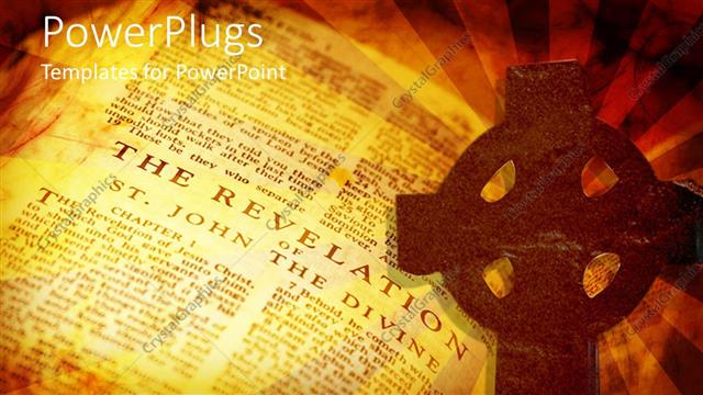  Presentation with christian - A cross with a holy book in the background