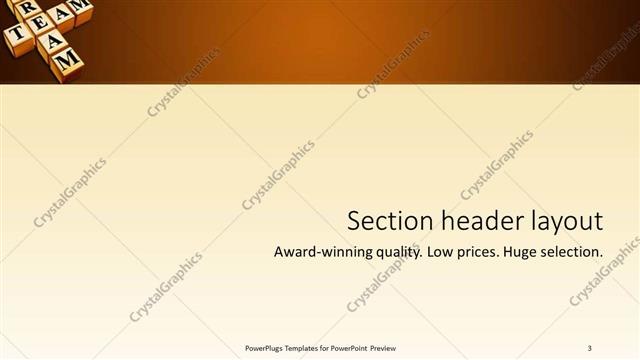 Section Header presentation slide layout